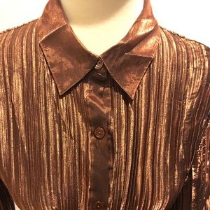 Nicola Copper metallic textured button down